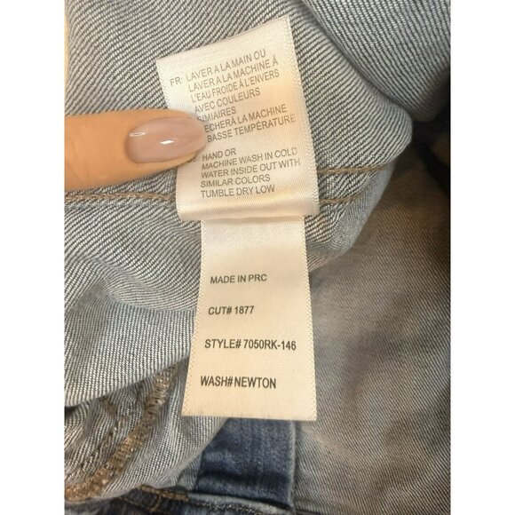 Articles Of Society Distressed Denim Jacket Size Small Raw Hem Blue Jean - Picture 14 of 15